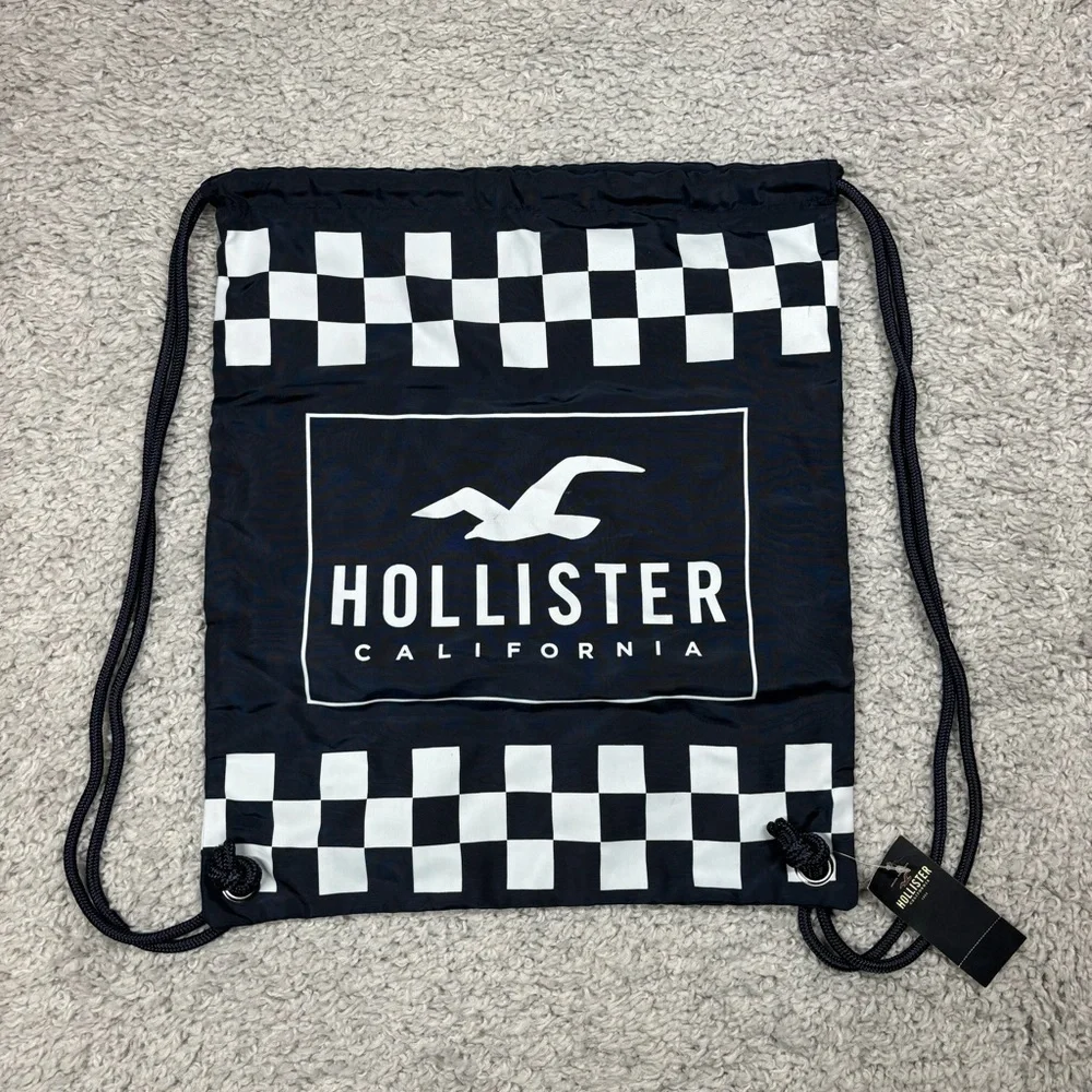 Hollister Bag Check Print Basic Sports School Travel Trip Vacation Backpack